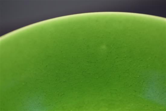 A Chinese green glazed bowl, Chenghua mark but later, D. 18.2cm